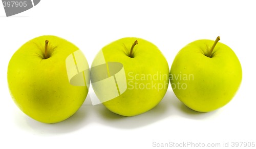 Image of three fresh apples on white