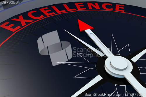 Image of Black compass with excellence word on it