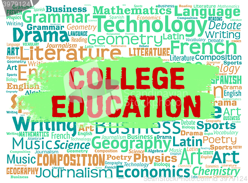 Image of College Education Indicates Schooling Learned And Courses