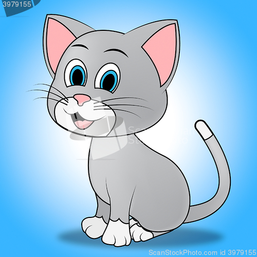 Image of Cute Cat Represents Felines Pretty And Lovable