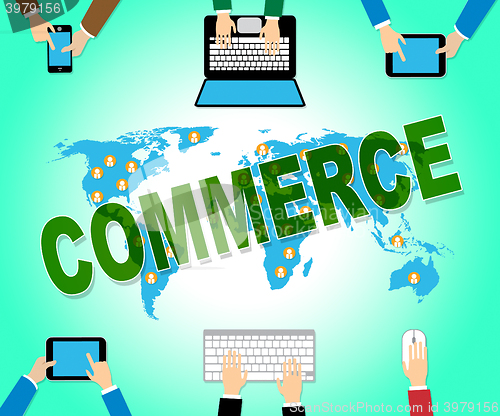 Image of Commerce Online Indicates Web Site And Business