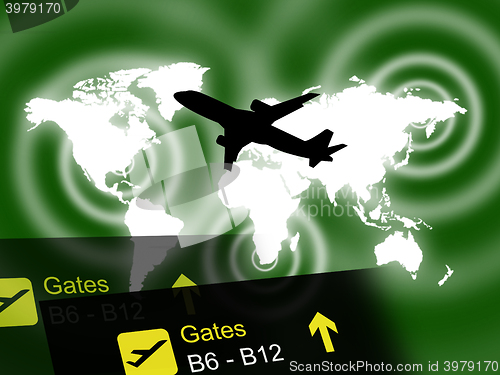 Image of International Flight Indicates Globalisation Transport And Trave