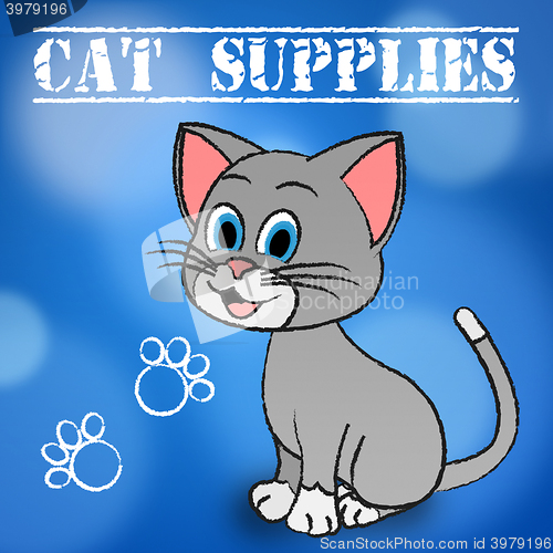 Image of Cat Supplies Indicates Puss Products And Goods