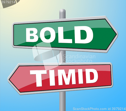 Image of Bold Timid Shows Display Cautious And Introvert