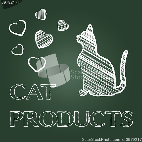 Image of Cat Products Means Purchases Buy And Shopping