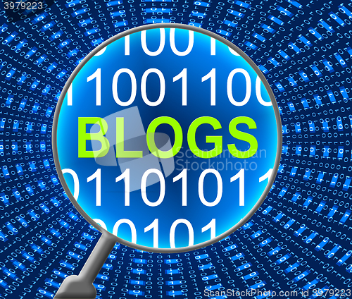 Image of Online Blogs Means Web Site And Processor
