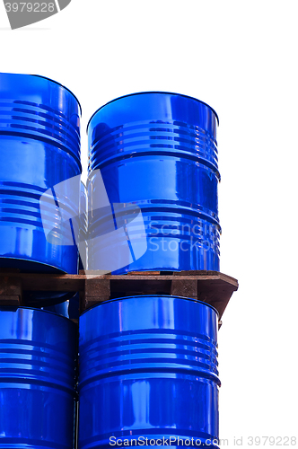 Image of Chemical tanks stored at the storage of waste isolated on white 