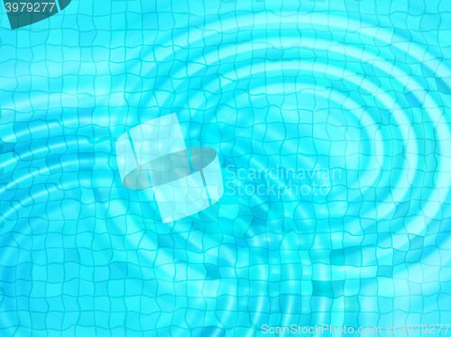 Image of Blue tile background with concentric water ripples