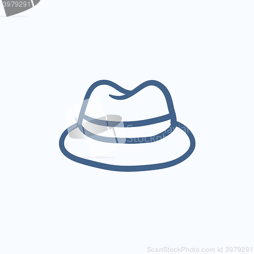 Image of Classic hat sketch icon.