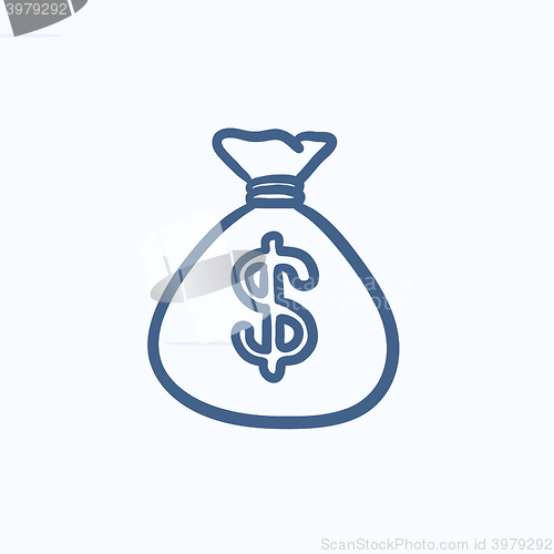 Image of Money bag sketch icon.