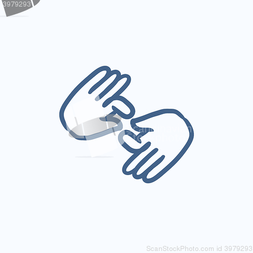 Image of Finger language sketch icon.