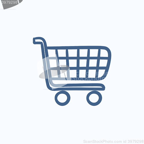 Image of Shopping cart sketch icon.