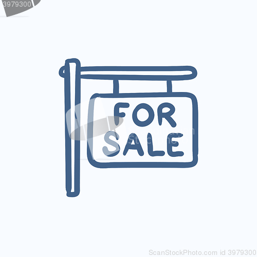 Image of For sale signboard sketch icon.