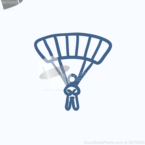 Image of Skydiving sketch icon.