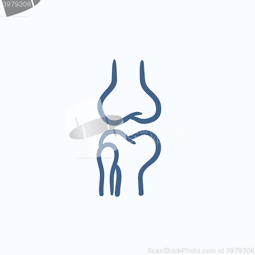Image of Knee joint sketch icon.