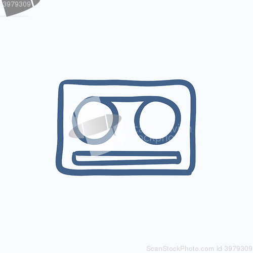 Image of Cassette tape sketch icon.