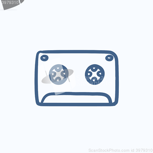 Image of Cassette tape sketch icon.