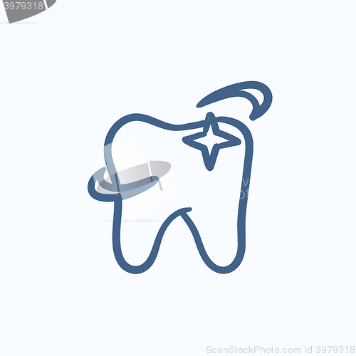 Image of Shining tooth sketch icon.