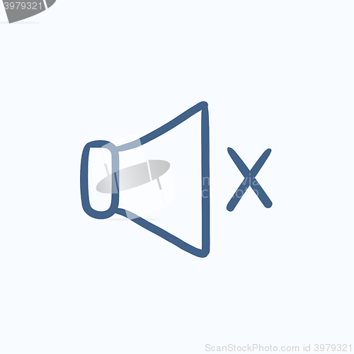 Image of Mute speaker sketch icon.