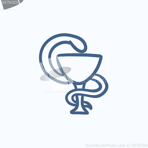 Image of Pharmaceutical medical symbol sketch icon.