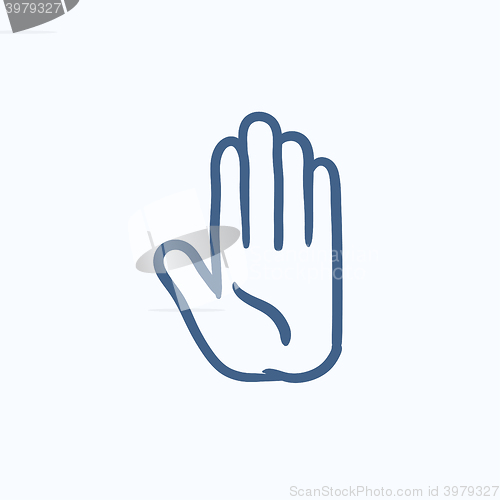 Image of Medical glove sketch icon.