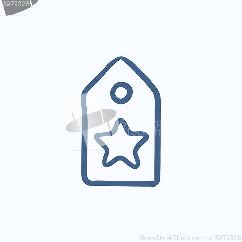 Image of Tag with star sketch icon.
