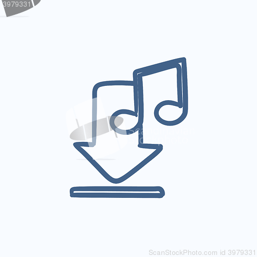 Image of Download music sketch icon.