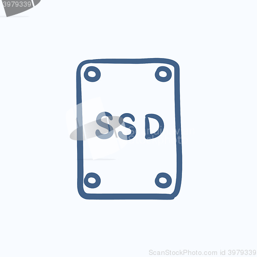 Image of Solid state drive sketch icon.