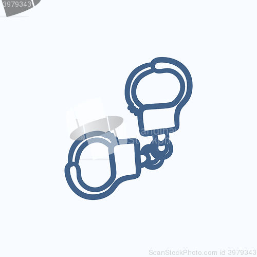 Image of Handcuffs sketch icon.