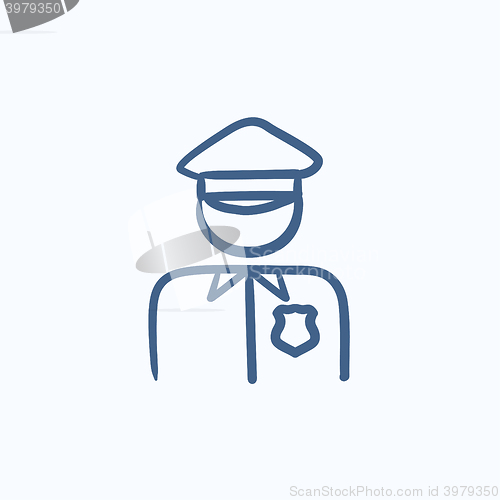 Image of Policeman sketch icon.