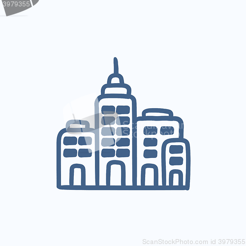 Image of Residential buildings sketch icon.