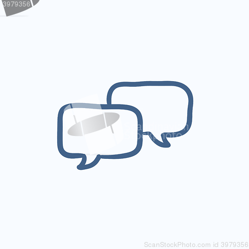 Image of Speech squares sketch icon.