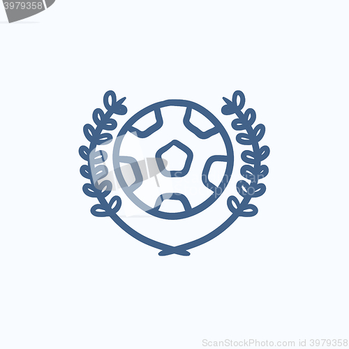 Image of Soccer badge sketch icon.