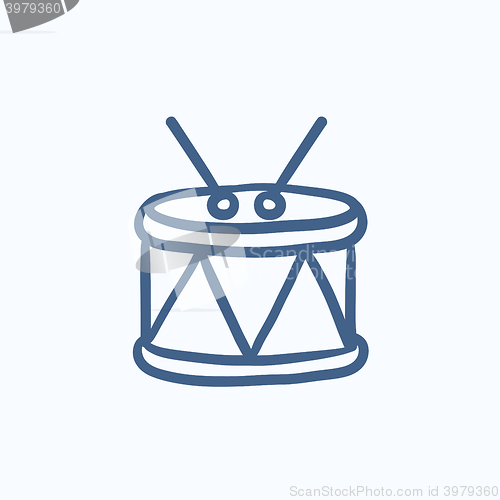 Image of Drum with sticks sketch icon.