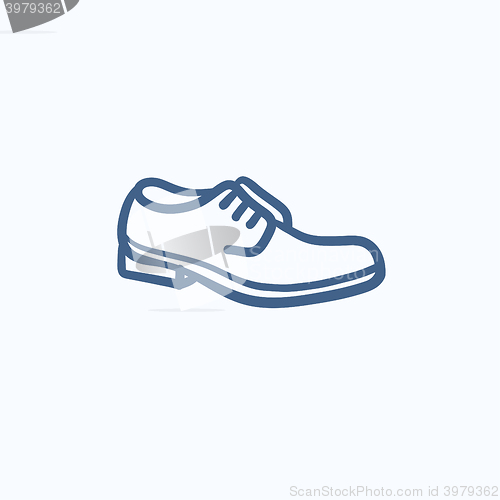 Image of Shoe with shoelaces sketch icon.