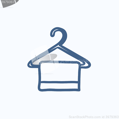 Image of Towel on hanger sketch icon.