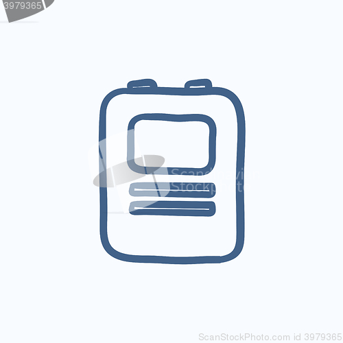 Image of Heart defibrillator sketch icon.