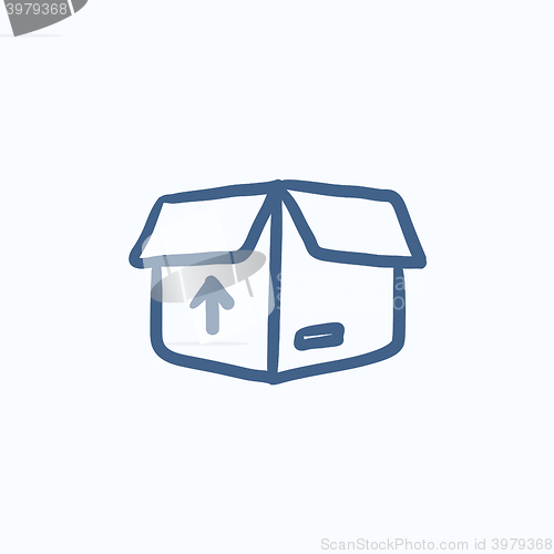 Image of Carton package box sketch icon.