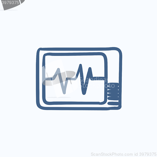 Image of Heart monitor sketch icon.