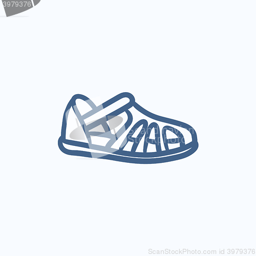 Image of Sandal sketch icon.