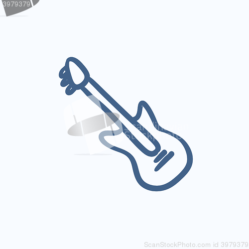 Image of Electric guitar sketch icon.