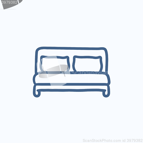 Image of Double bed sketch icon.