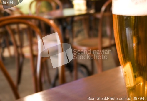 Image of beer in cafe