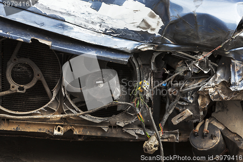 Image of broken car. close-up  