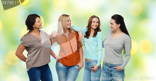 Image of group of happy different women in casual clothes