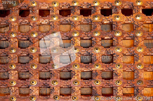 Image of Wooden grid closeup