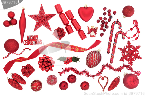 Image of Symbols of Christmas in Red 