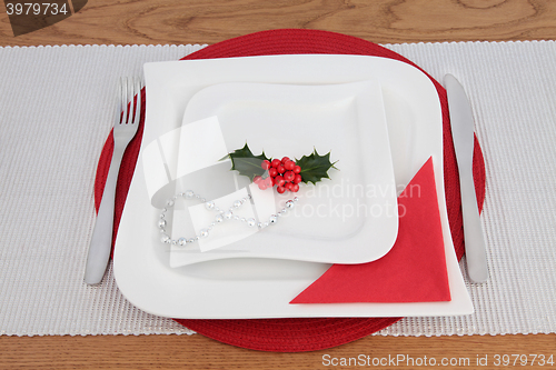 Image of Modern Christmas Table Setting