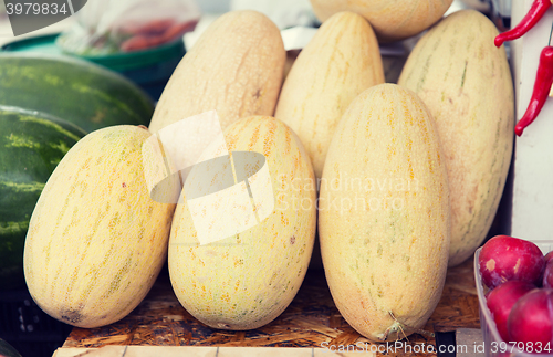 Image of close up of melon at street farmers market