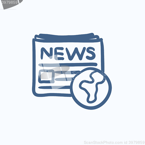 Image of International newspaper sketch icon.